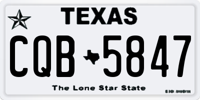 TX license plate CQB5847
