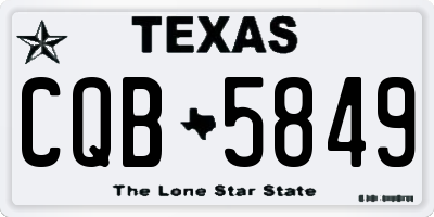 TX license plate CQB5849
