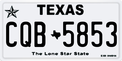 TX license plate CQB5853