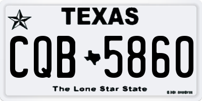 TX license plate CQB5860