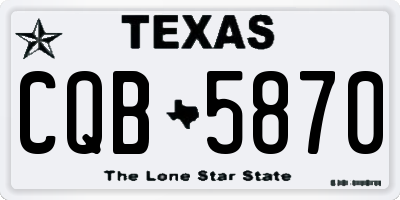TX license plate CQB5870