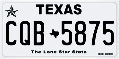 TX license plate CQB5875