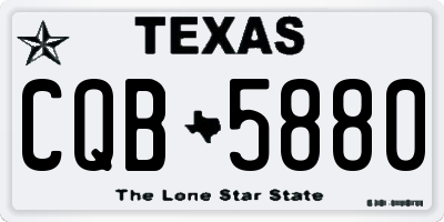 TX license plate CQB5880