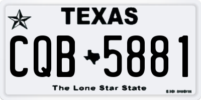 TX license plate CQB5881