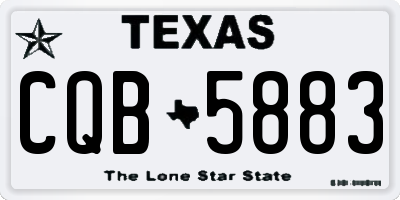 TX license plate CQB5883