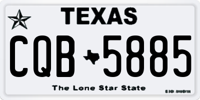 TX license plate CQB5885