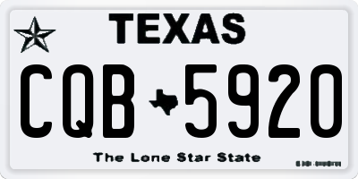 TX license plate CQB5920