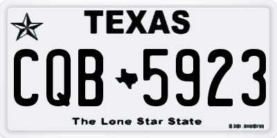 TX license plate CQB5923