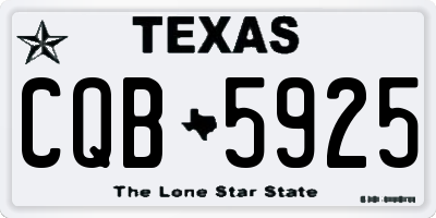 TX license plate CQB5925