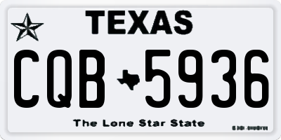TX license plate CQB5936