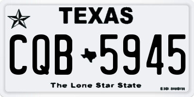 TX license plate CQB5945
