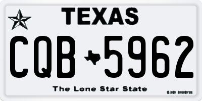TX license plate CQB5962