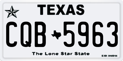 TX license plate CQB5963