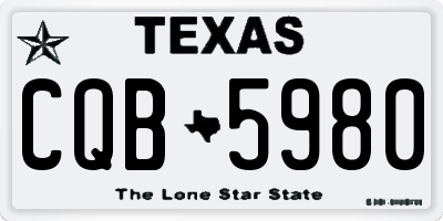 TX license plate CQB5980