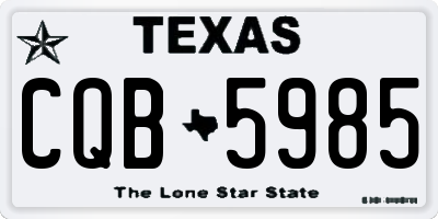 TX license plate CQB5985