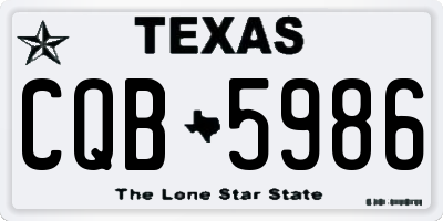 TX license plate CQB5986