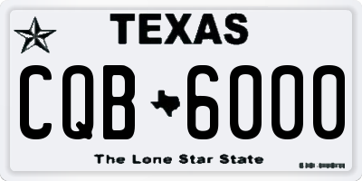 TX license plate CQB6000