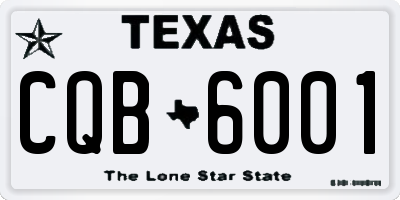 TX license plate CQB6001