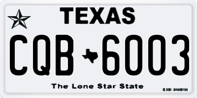 TX license plate CQB6003