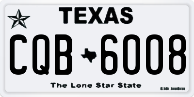 TX license plate CQB6008