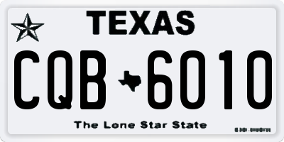 TX license plate CQB6010