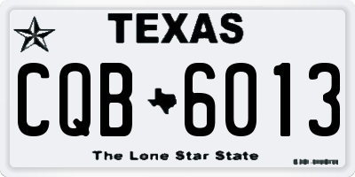 TX license plate CQB6013