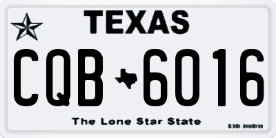 TX license plate CQB6016