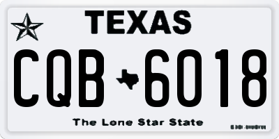 TX license plate CQB6018