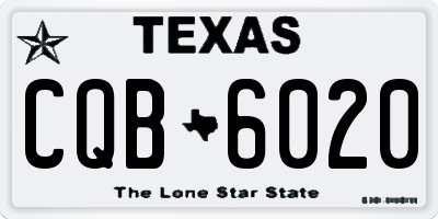 TX license plate CQB6020