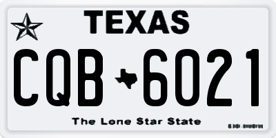 TX license plate CQB6021
