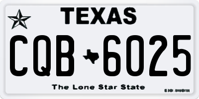 TX license plate CQB6025