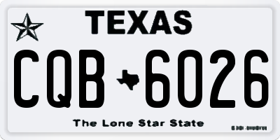 TX license plate CQB6026