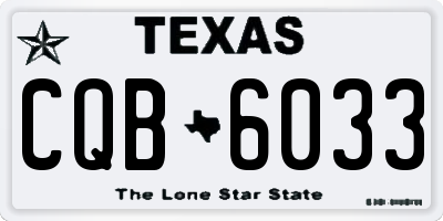 TX license plate CQB6033