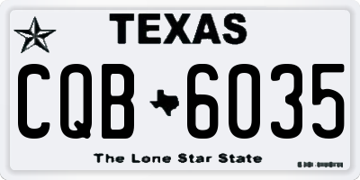 TX license plate CQB6035