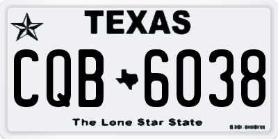 TX license plate CQB6038