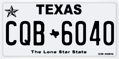 TX license plate CQB6040