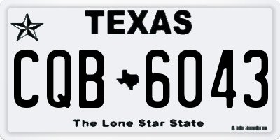 TX license plate CQB6043