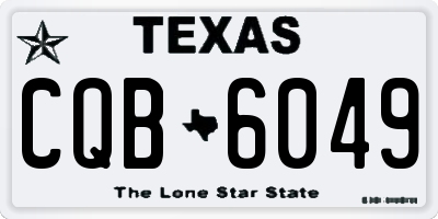 TX license plate CQB6049