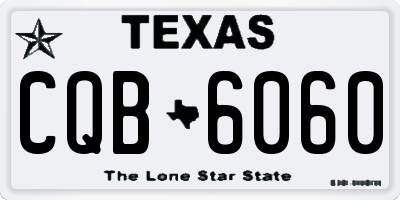 TX license plate CQB6060