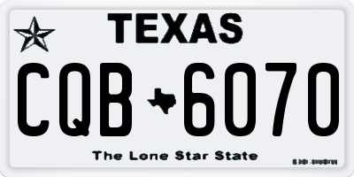 TX license plate CQB6070