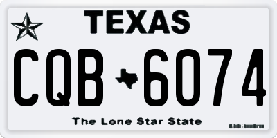 TX license plate CQB6074