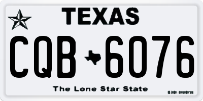 TX license plate CQB6076