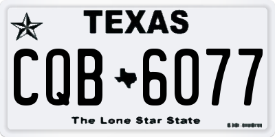 TX license plate CQB6077