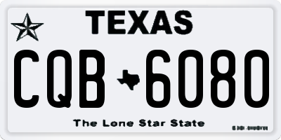 TX license plate CQB6080