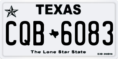 TX license plate CQB6083