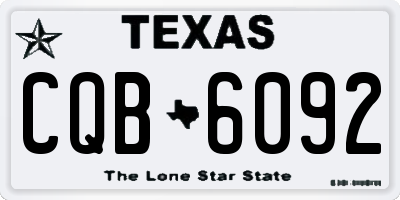 TX license plate CQB6092
