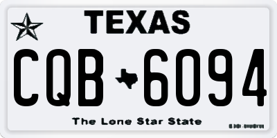 TX license plate CQB6094