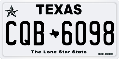 TX license plate CQB6098