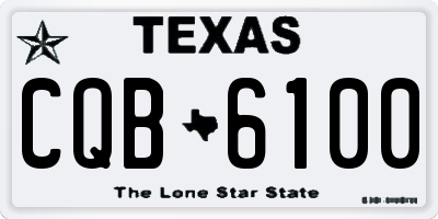 TX license plate CQB6100