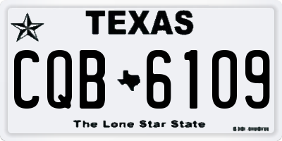 TX license plate CQB6109